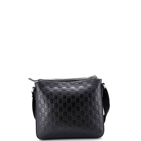 Gucci Small Signature Zip Messenger Bag Guccissima Leather - Picture 3 of 6